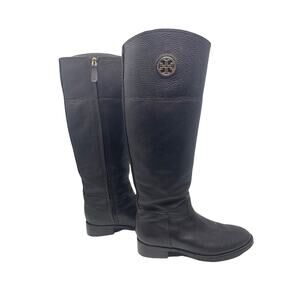 Tory Burch Knee High Riding Boots Brown Leather Size 7.5 Equestrian Style